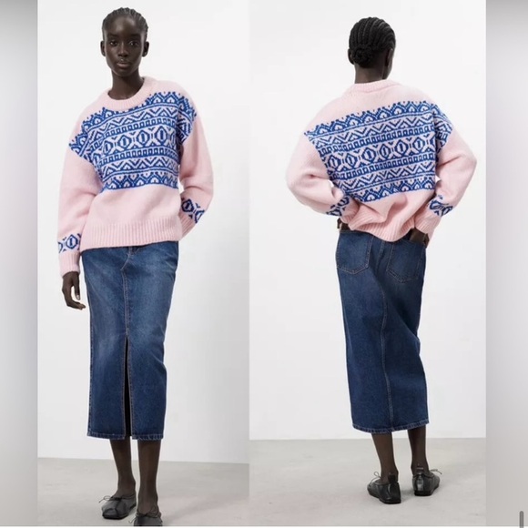 NWT - ZARA BUBBLE GUM PINK SWEATER - Picture 5 of 10